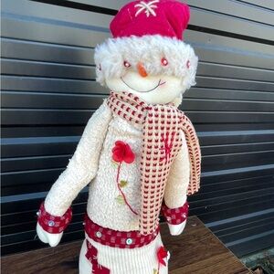 Vintage 24” Primitive Snowman Girl Magic By Ashley Cooper Snowman - CHRISTMAS